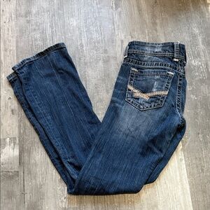 BKE Dark Blue Bootcut Stella Jeans with Embellished Back Pocket Size 29 XL